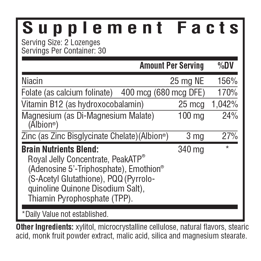 Nutrition facts of Brain Nutrients